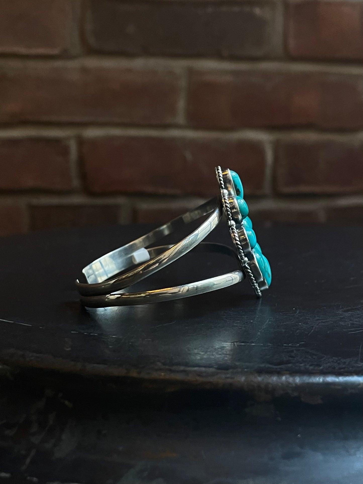 Kingman Turquoise Adjustable Cuff | Sterling Silver | A790