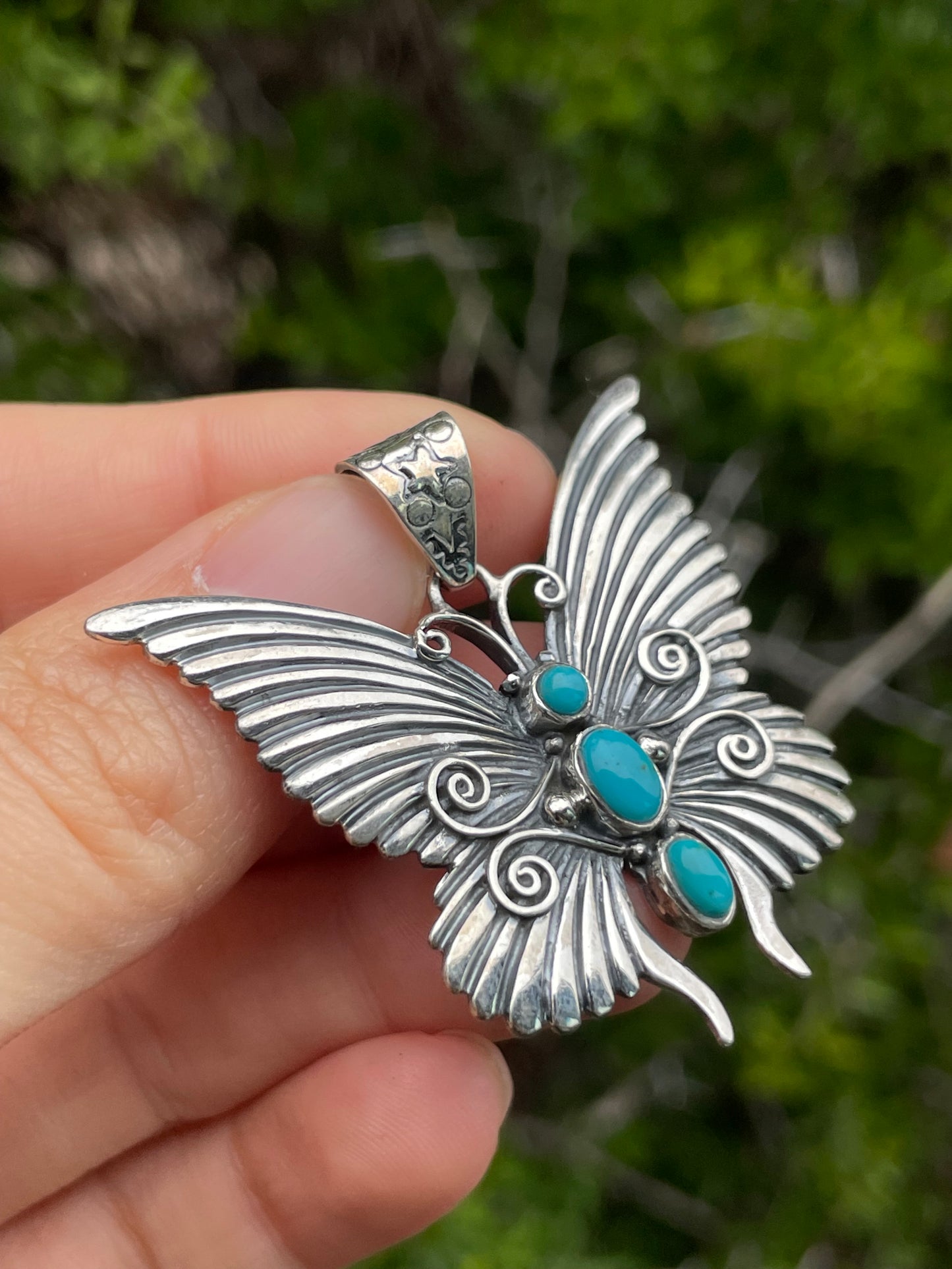 Turquoise Butterfly Pendant | Sterling Silver 925 B738