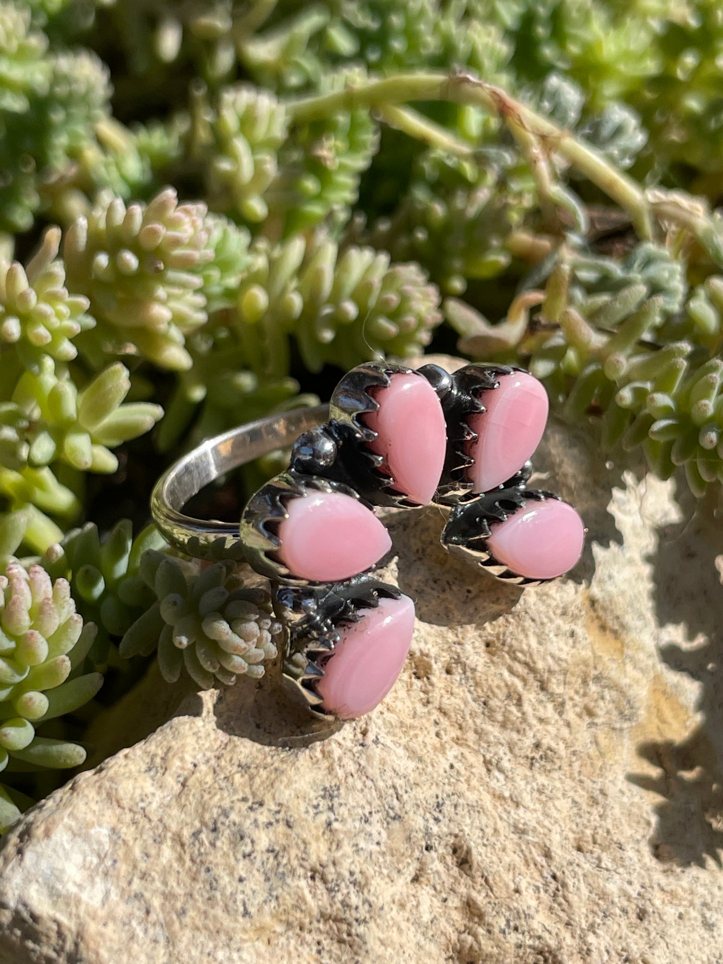 Pink Conch Naja Ring Size 6 | 925 Sterling Silver Southwest B988