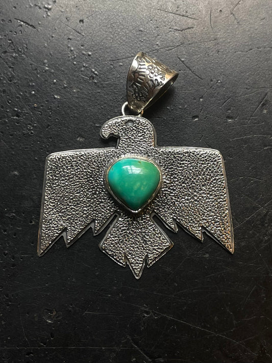 Turquoise Thunderbird Pendant | 925 Sterling Silver E698