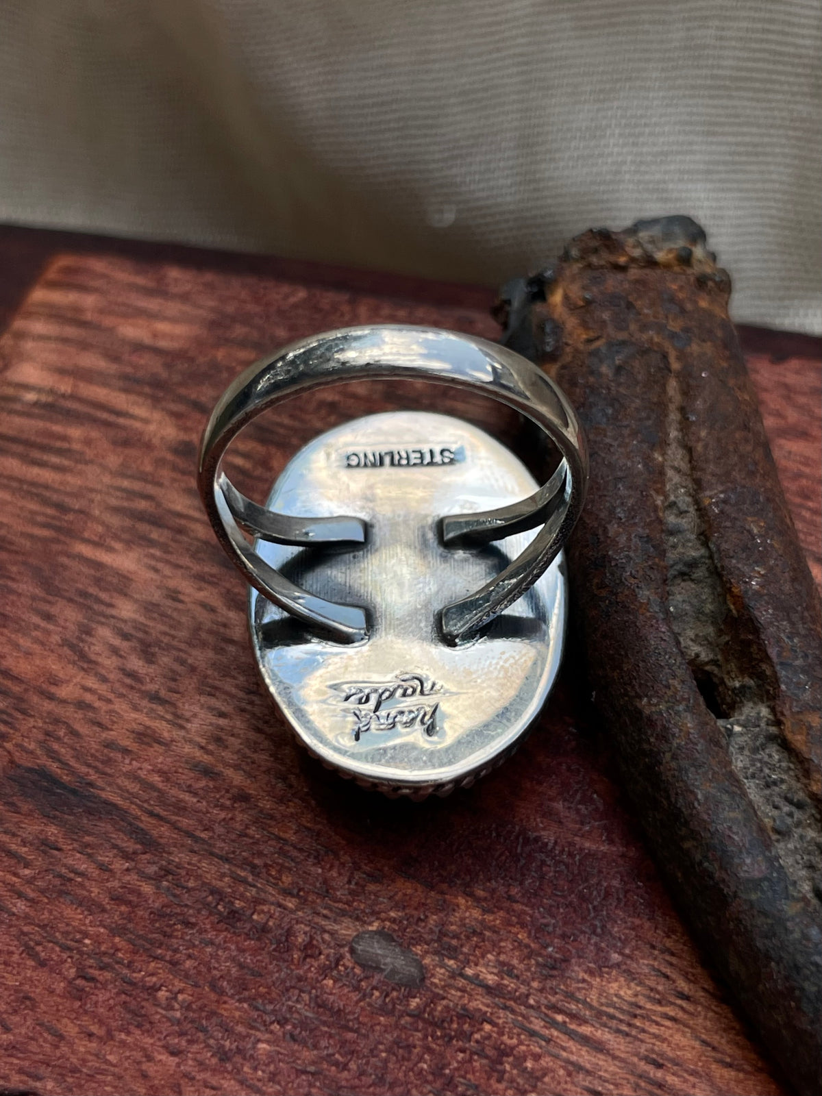 White Buffalo Ring Size 10 | 925 Sterling Silver C427