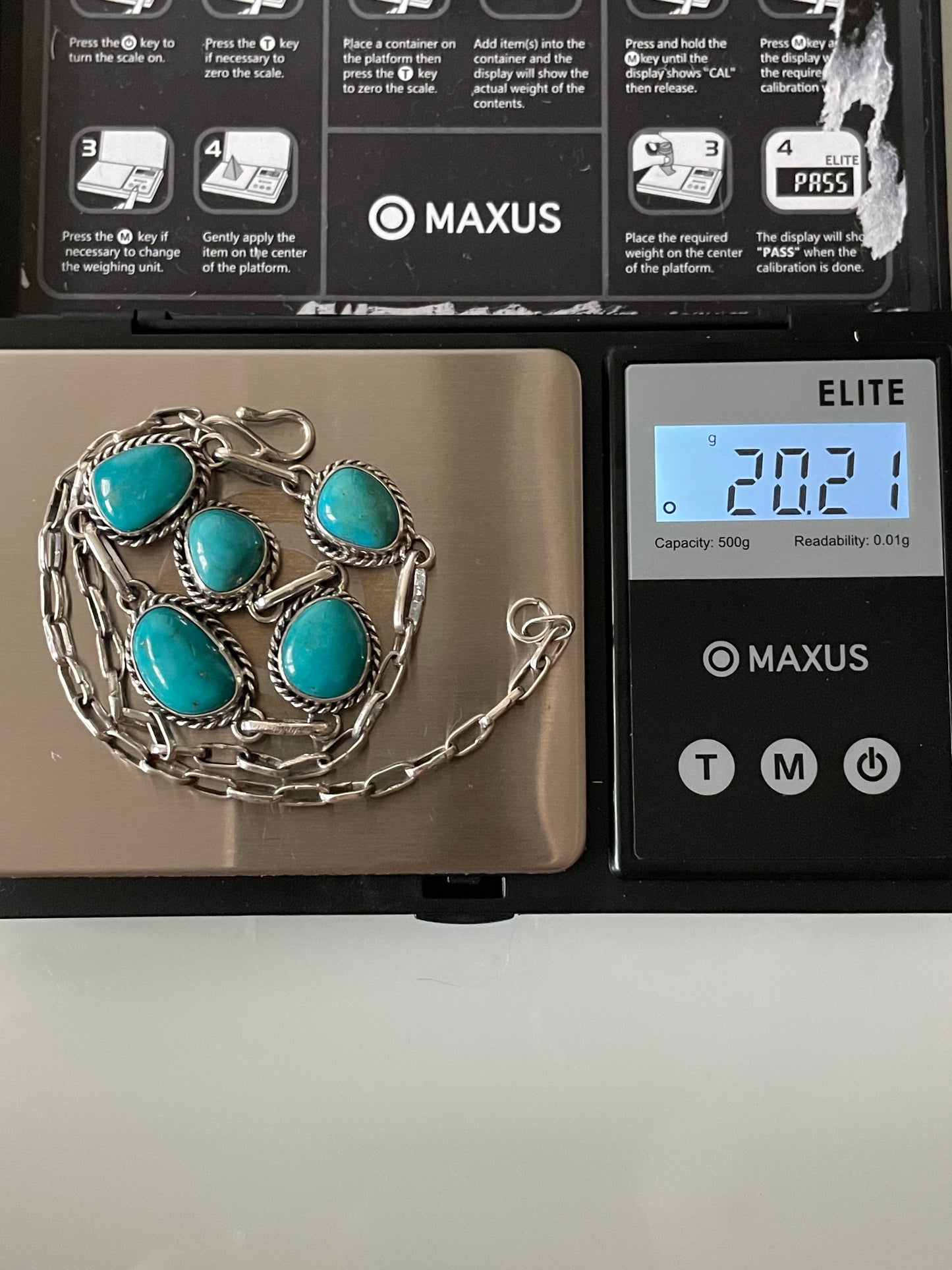 Kingman Turquoise Station Necklace | 925 Sterling Silver E620