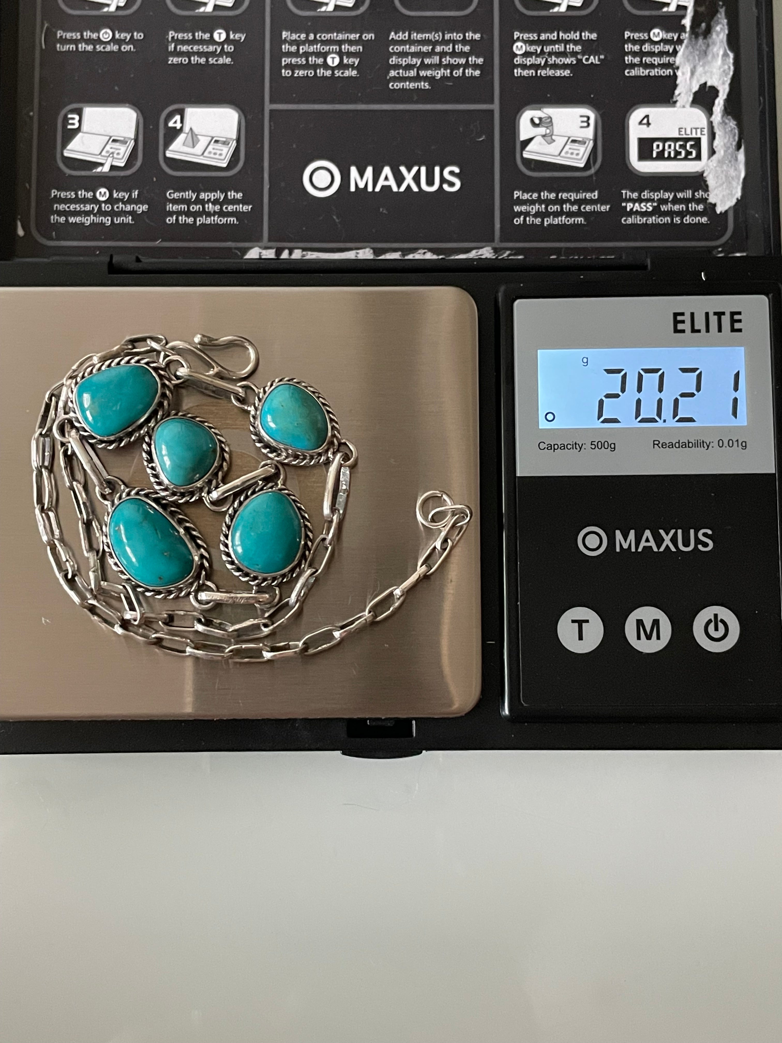 Kingman Turquoise Station Necklace | 925 Sterling Silver E620