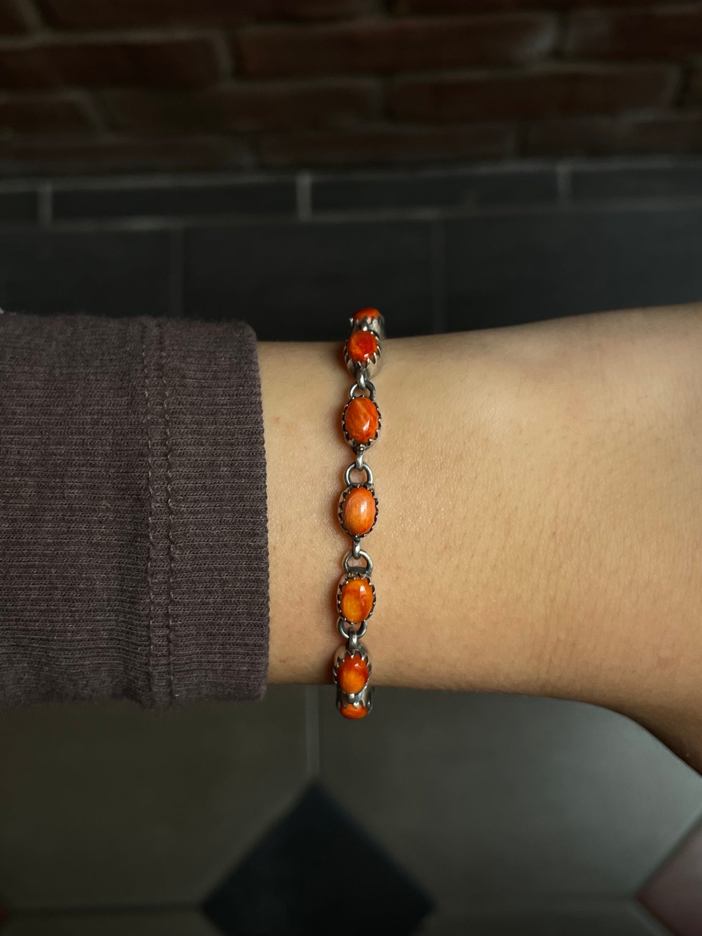 Spiny Oyster Link Bracelet | 925 Sterling Silver E109