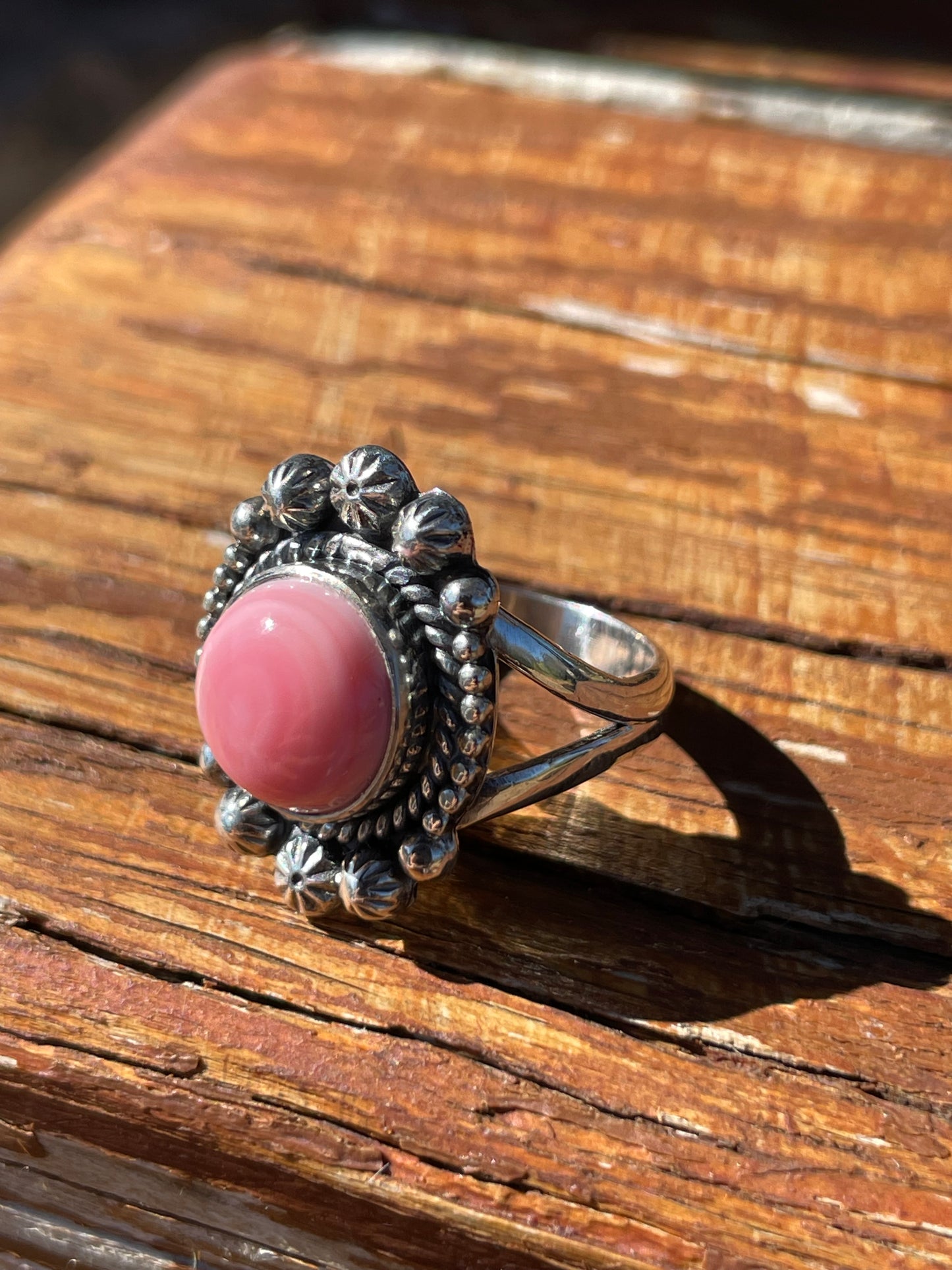 Pink Conch Ring Size 6 | 925 Sterling Silver B921