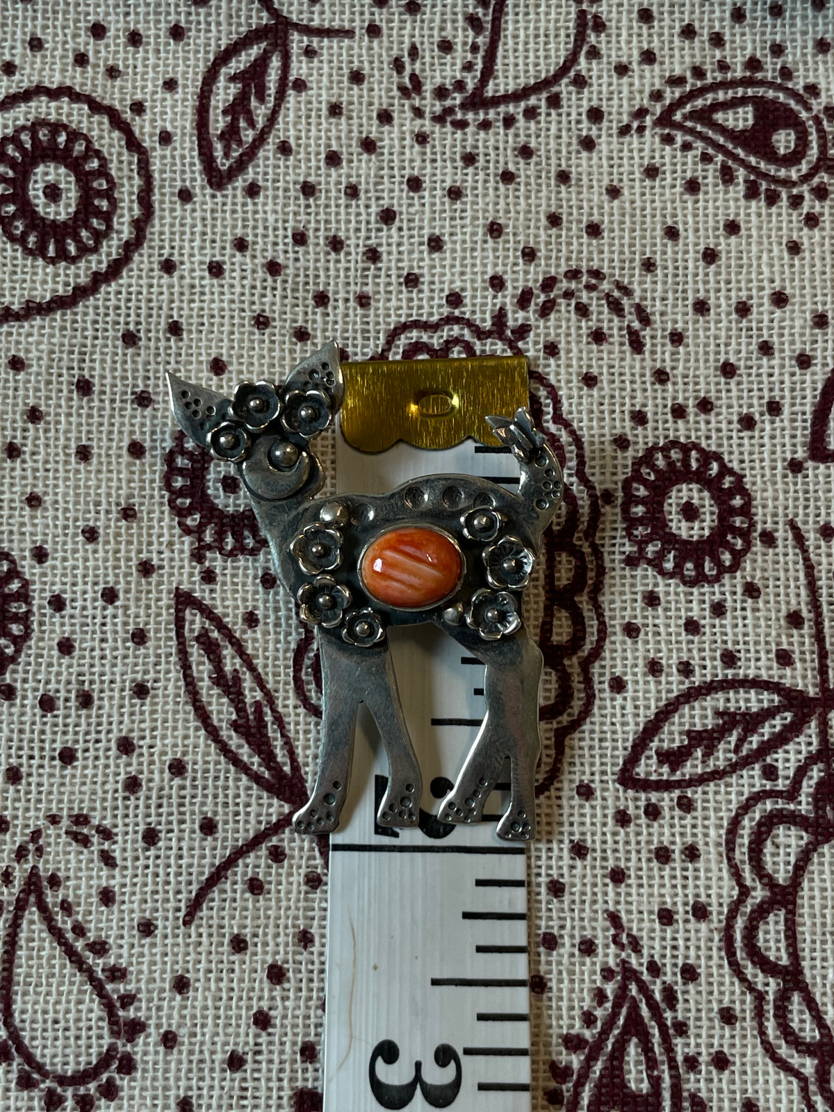 Spiny Oyster Deer Pendant | 925 Sterling Silver C512