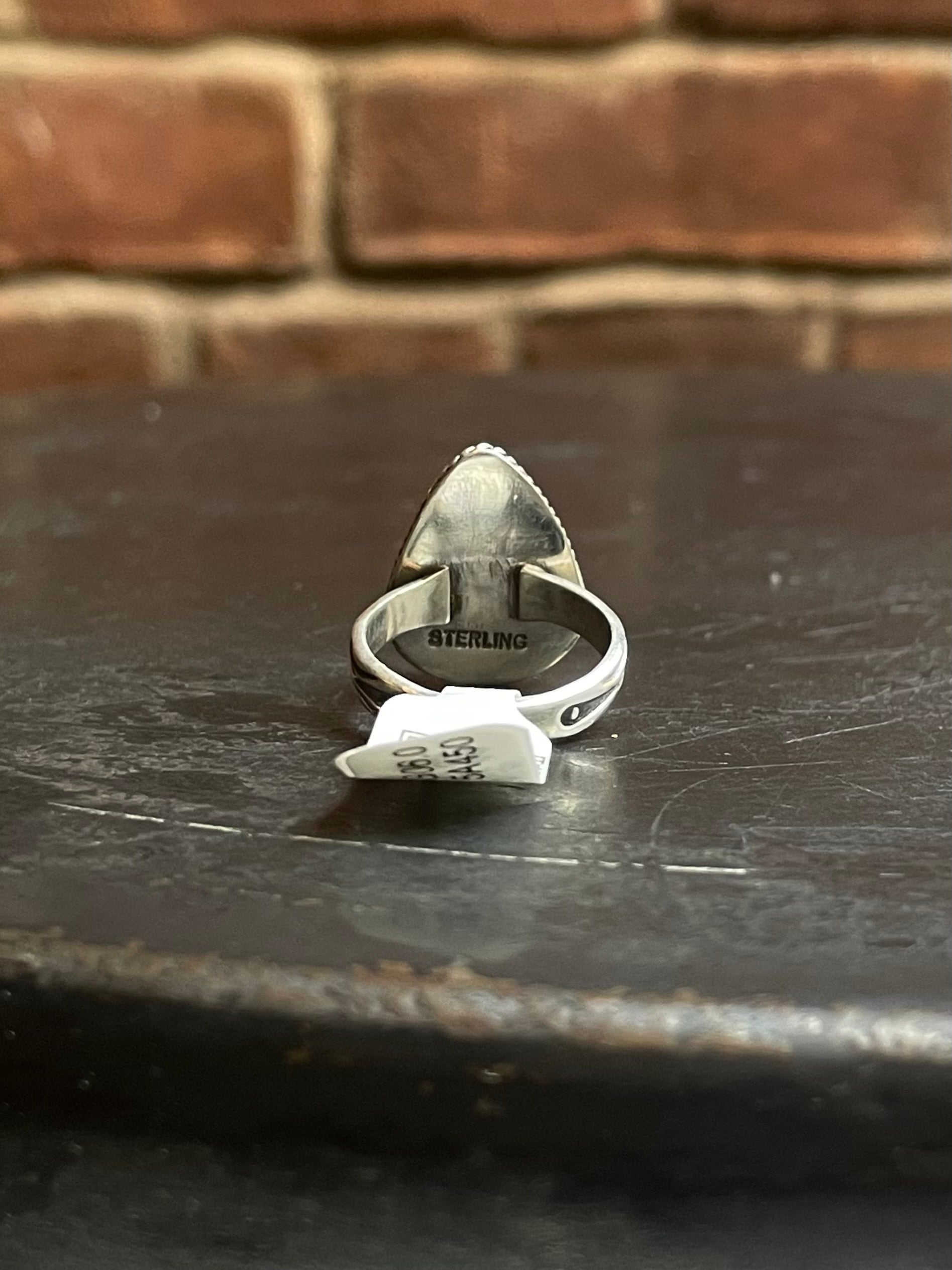 Kingman Turquoise Oval Ring | Sterling Silver | Size 6 | A450