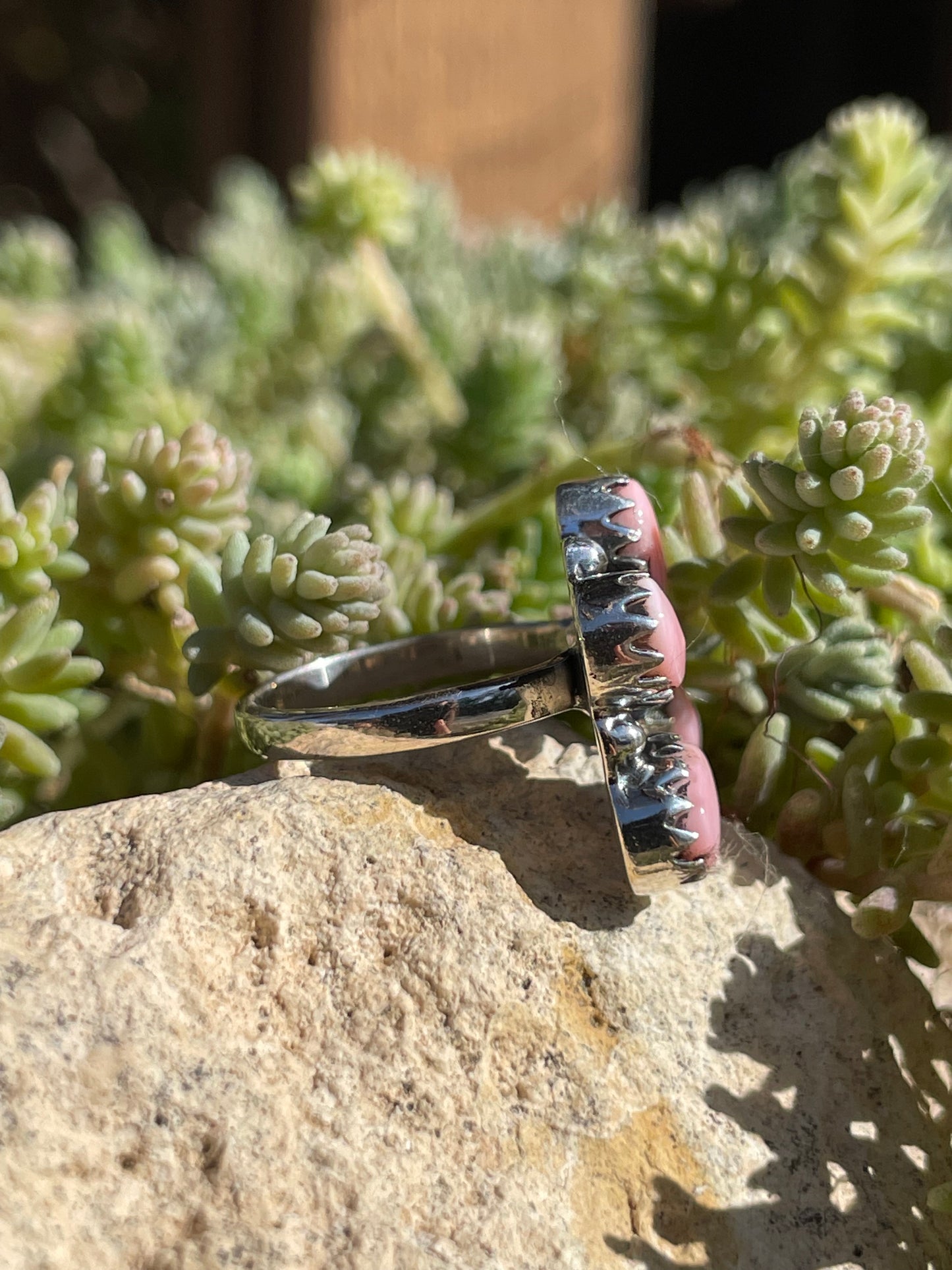 Pink Conch Naja Ring Size 6 | 925 Sterling Silver Southwest B988