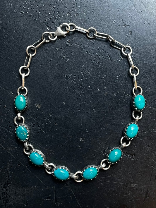 Turquoise Bracelet | 925 Sterling Silver Link Bracelet E550