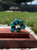 Turquoise Cluster Ring Size 7 | 925 Sterling Silver D305