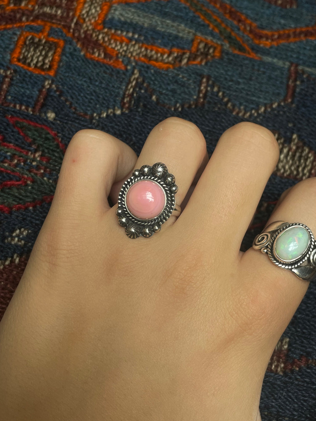 Pink Conch Ring Size 8 | 925 Sterling Silver G116