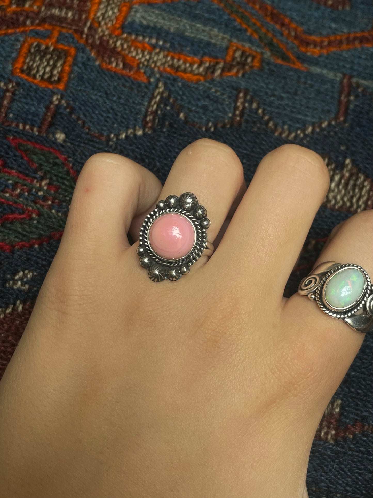 Pink Conch Ring Size 8 | 925 Sterling Silver G116
