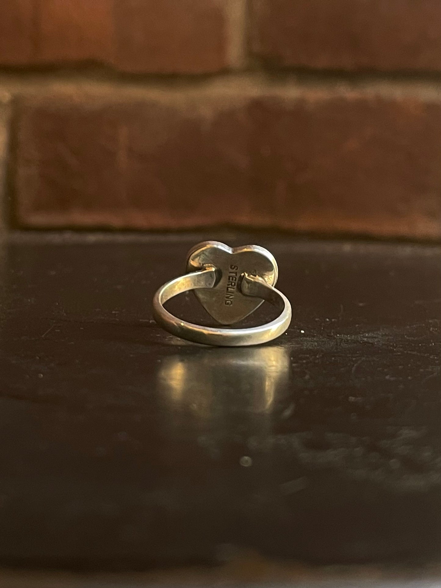 Kingman Turquoise Heart Ring | Sterling Silver | Size 7.5 G357