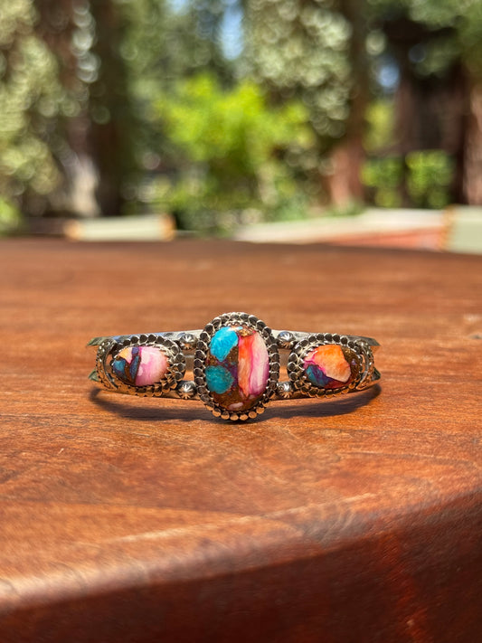 Dahlia Cuff Bracelet | 925 Sterling Silver Floral A571