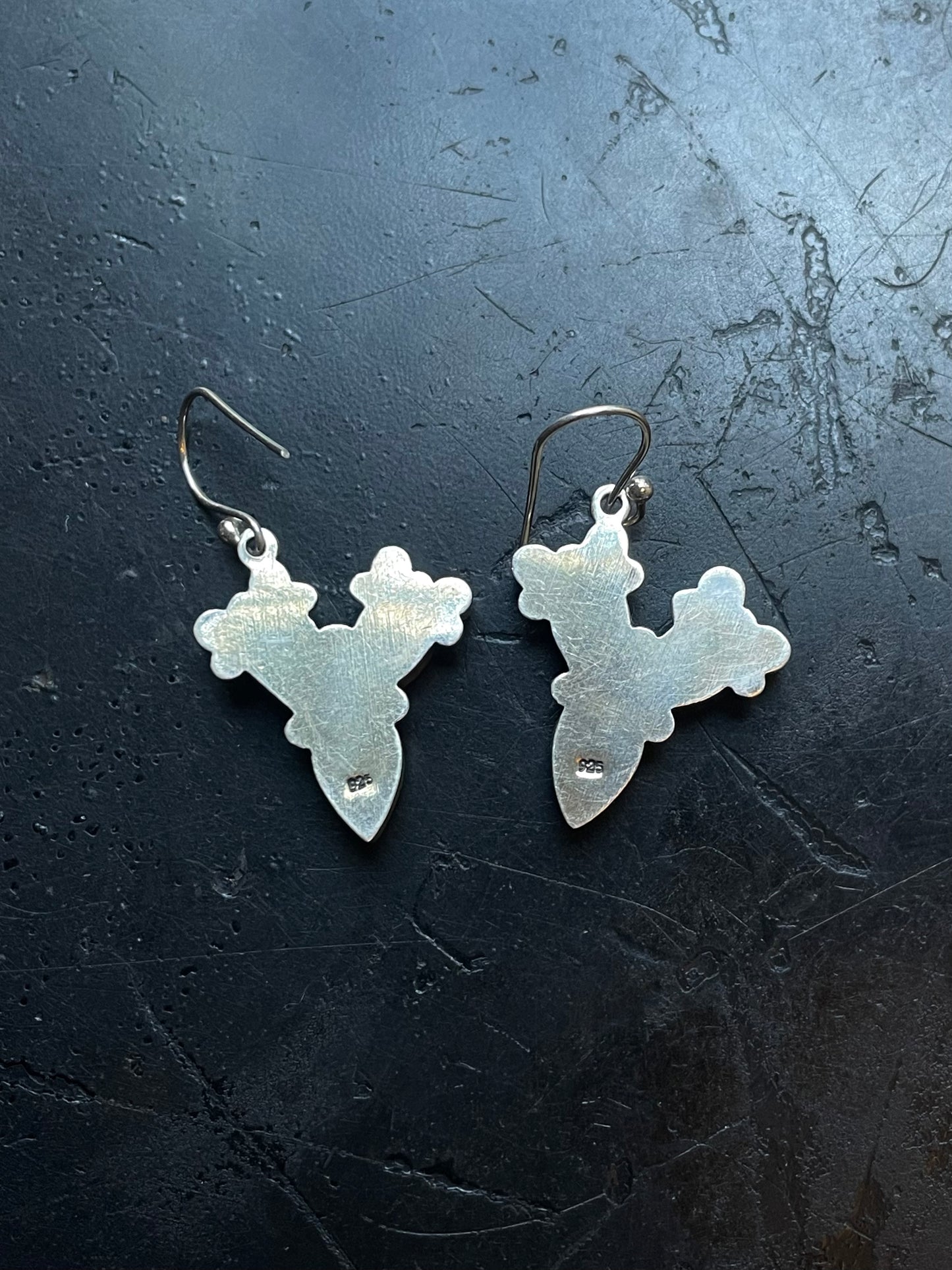 Kingman Turquoise Coral Cactus Earrings | Cluster Drop Hook E657