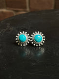 Kingman Turquoise Stud Earrings | 925 Sterling Silver E815
