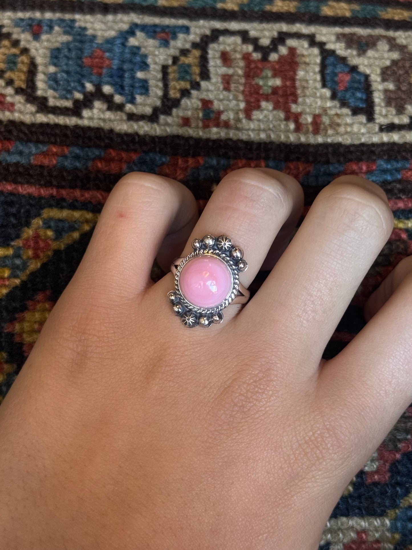 Pink Conch Ring | Sterling Silver | Size 8 | C170