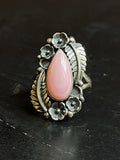 Pink Conch Feather Ring Size 8 | Sterling Silver E910