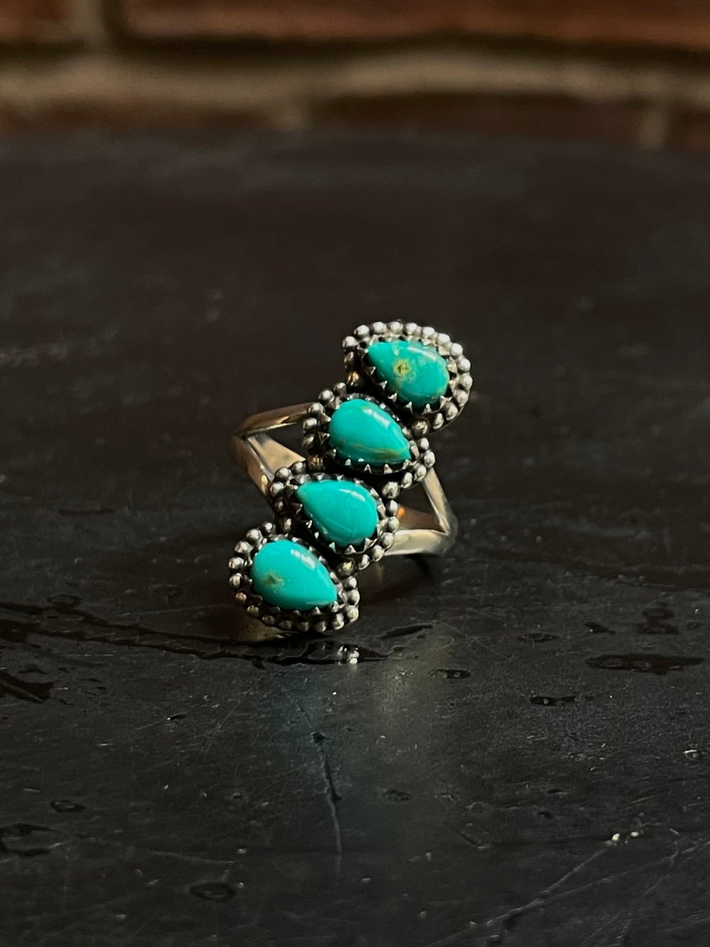 Kingman Turquoise Ring Size 8 | 925 Sterling Silver Southwest E139