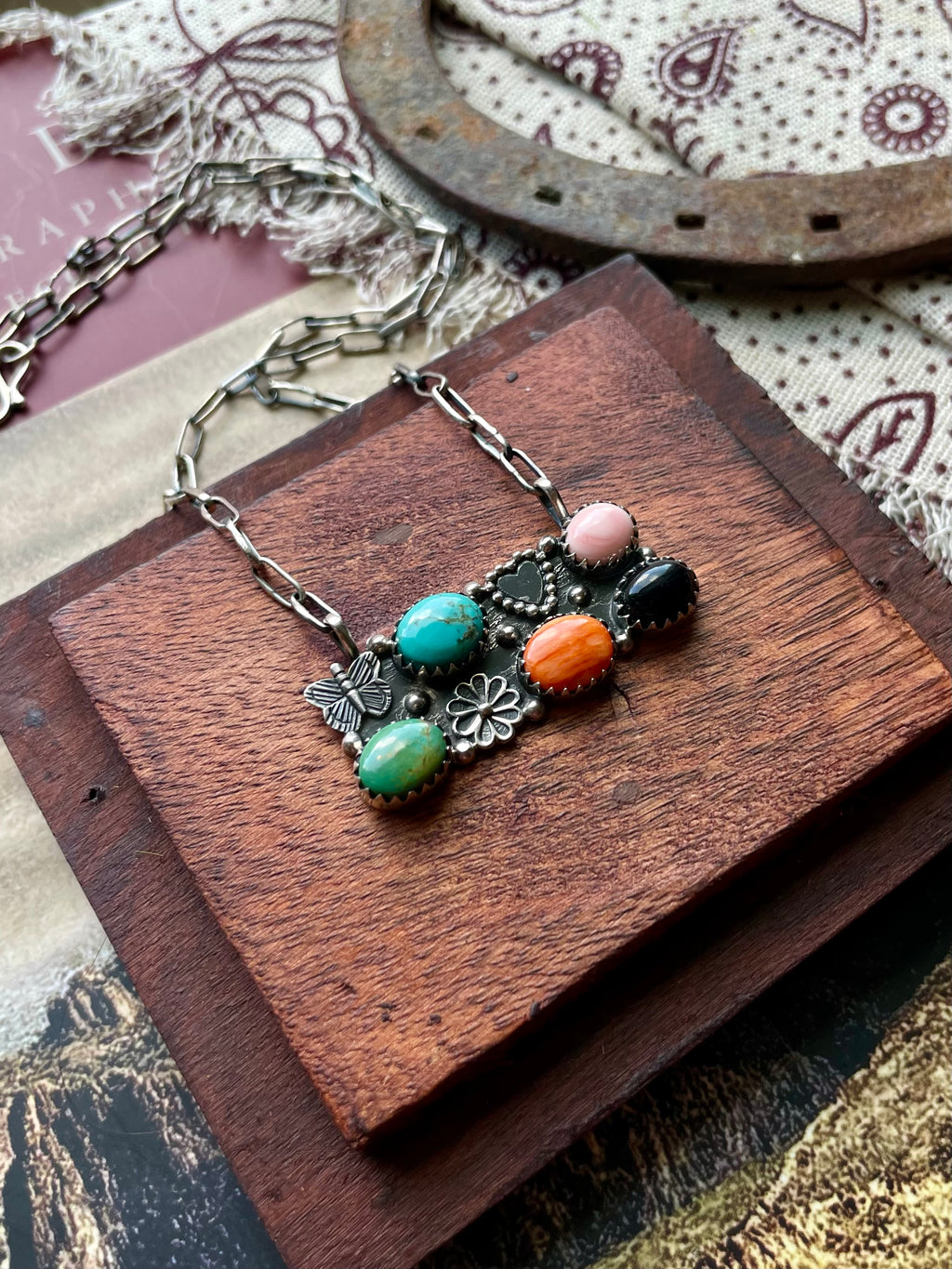 Multi-Stone Heart Necklace | 925 Sterling Silver D206