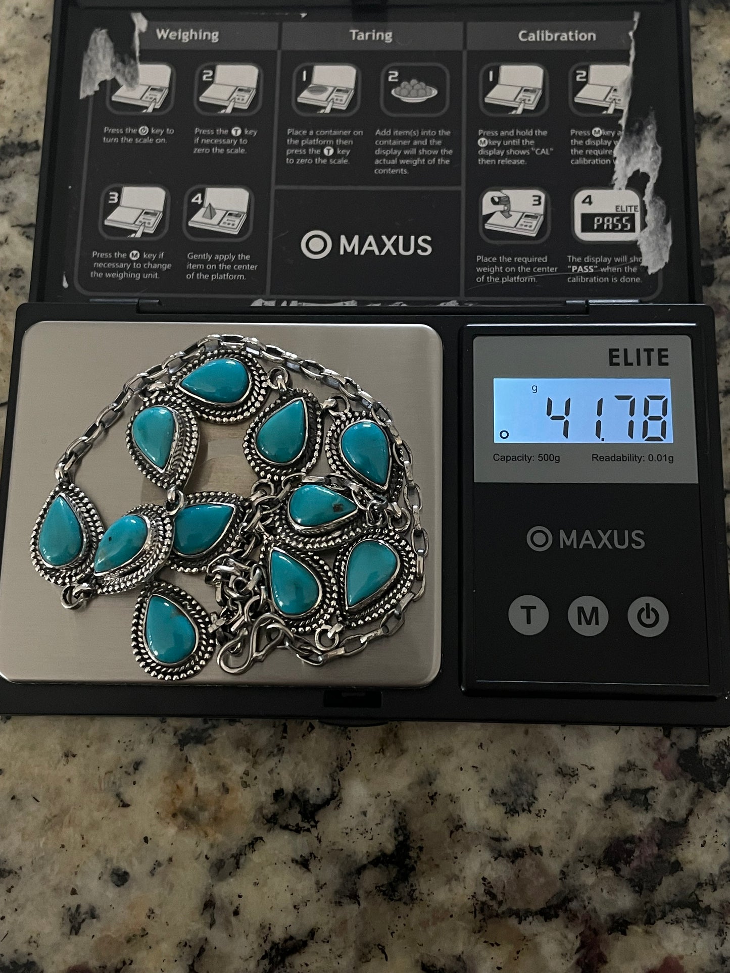 Kingman Turquoise Necklace | 925 Sterling Silver E367