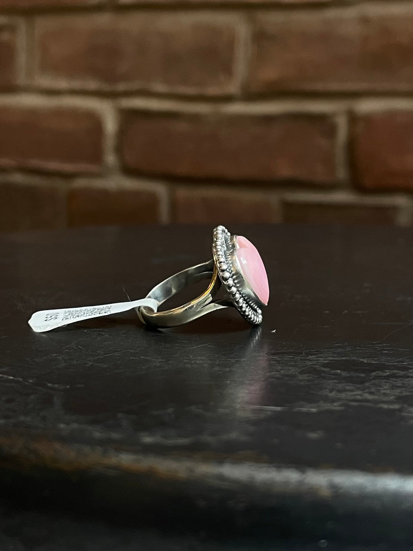 Pink Conch Heart Ring | Sterling Silver | Size 7 | A360