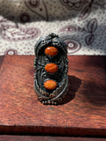 Spiny Oyster Feather Ring Size 8.75 | 925 Sterling Silver D311