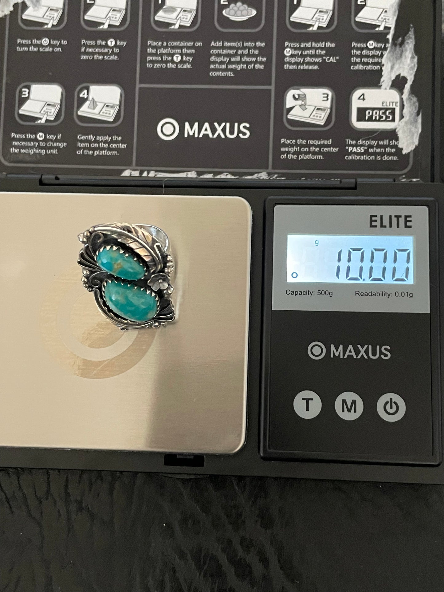 Kingman Turquoise Double Stone Ring Size 6 | 925 Sterling Silver Southwest E164