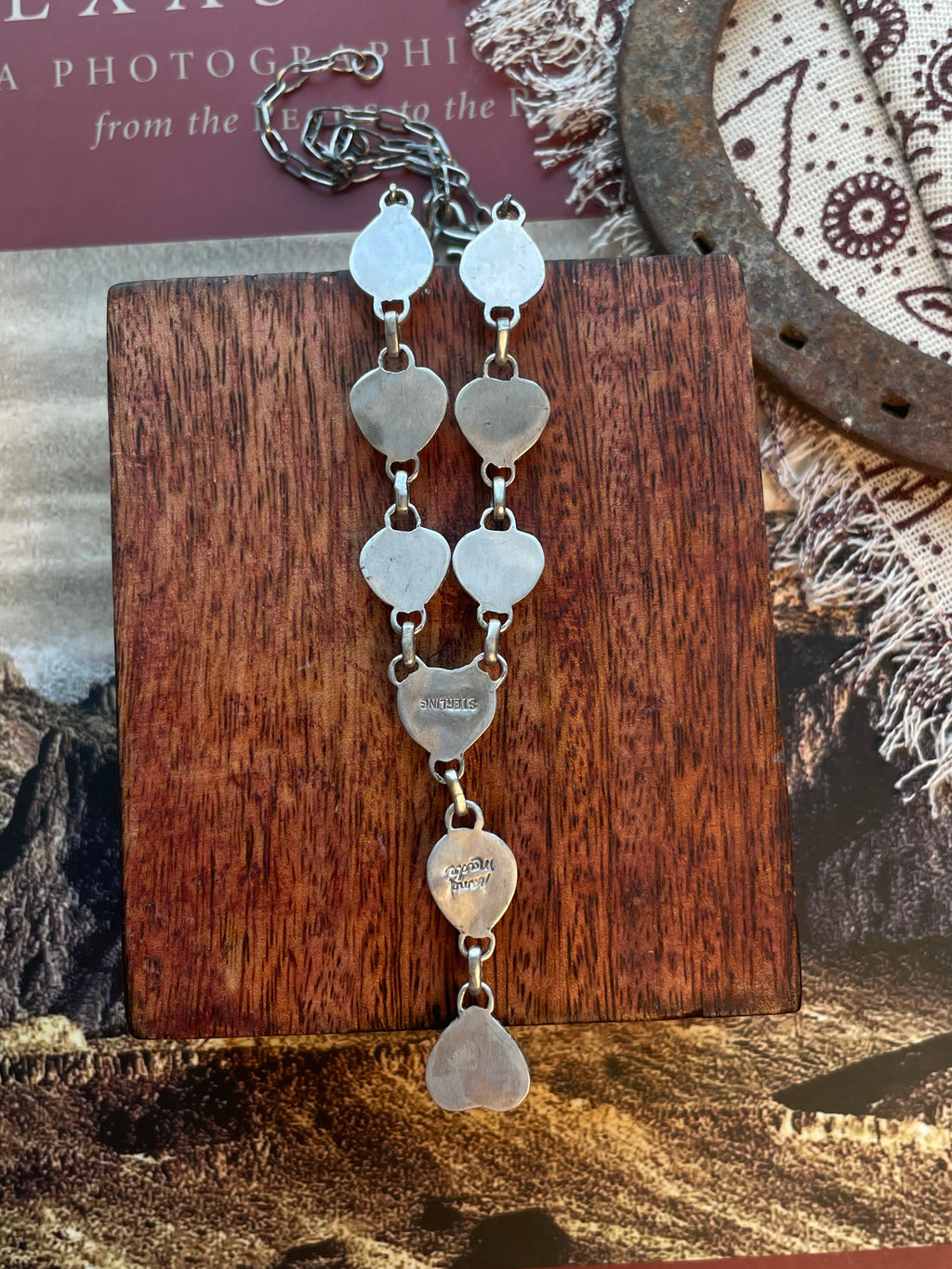Pink Conch & Kingman Turquoise Lariat Necklace | 925 Sterling Silver D221