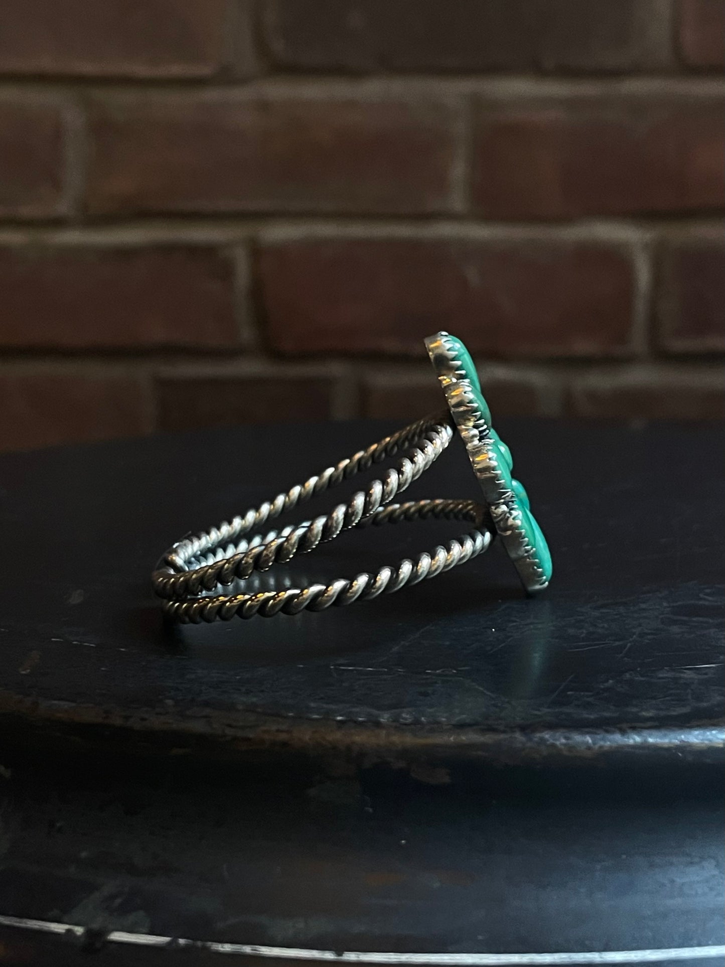 Kingman Turquoise Flower Cuff | 925 Sterling Silver E491