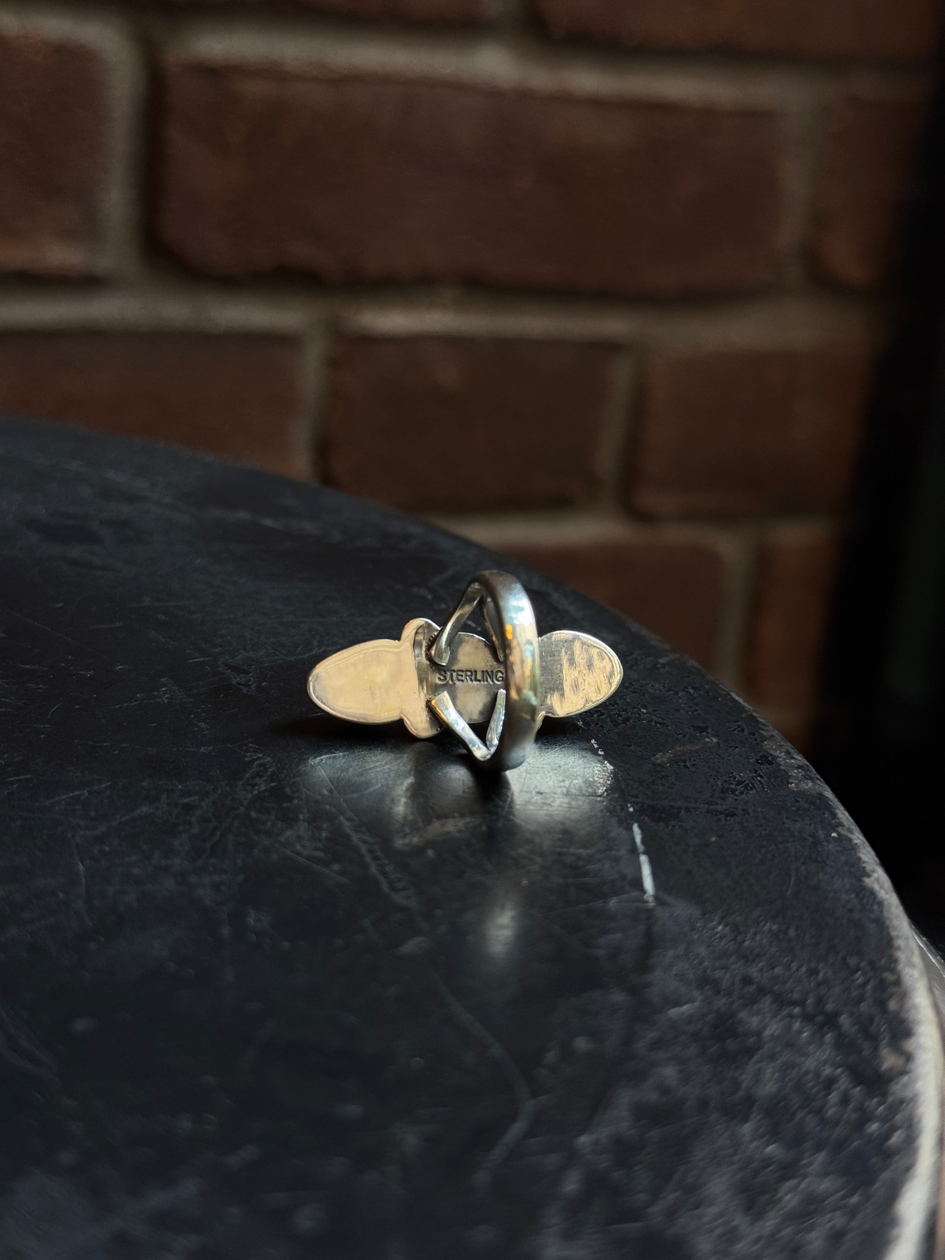 Turquoise Triple Stone Ring | 925 Sterling Silver | Size 7 C345