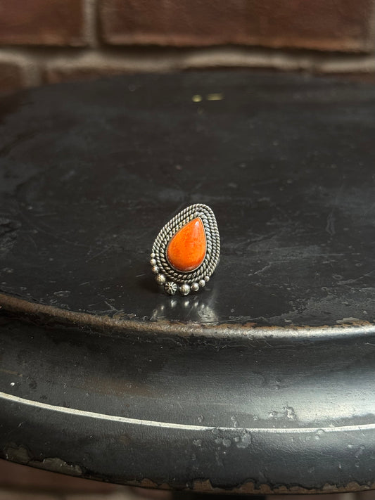 Spiny Oyster Rope Ring | 925 Sterling Silver | Size 6C210