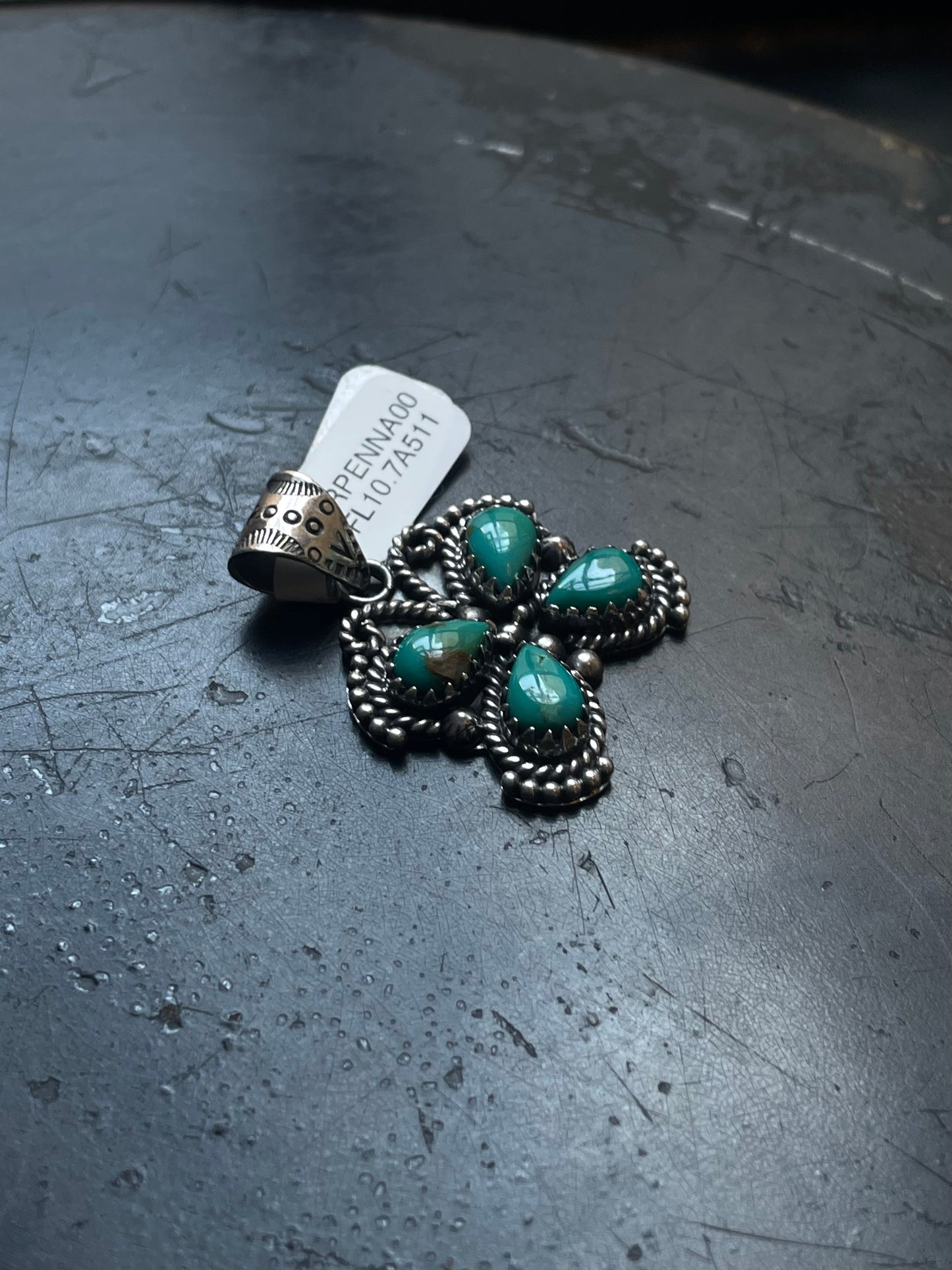 Kingman Turquoise Butterfly Pendant | Sterling Silver | A511