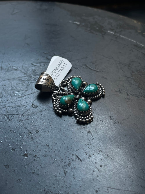 Kingman Turquoise Butterfly Pendant | Sterling Silver | A511