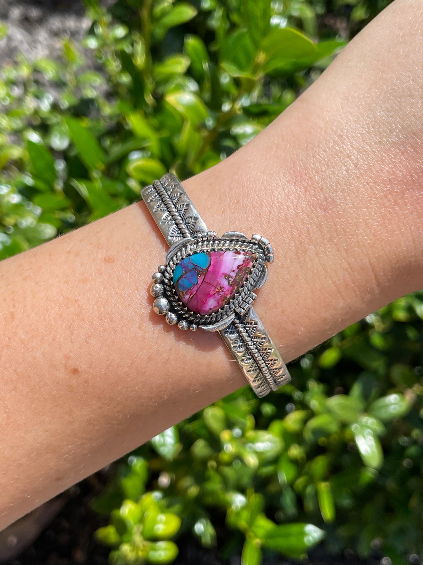 Dahlia Turquoise Cuff Bracelet | 925 Sterling Silver D146