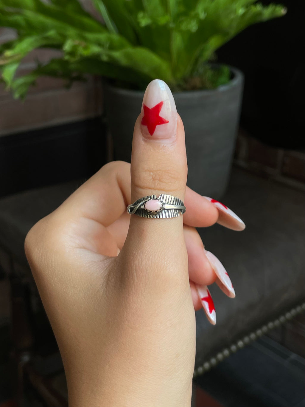 Pink Conch Feather Ring Size 9.25 | 925 Sterling Silver G538