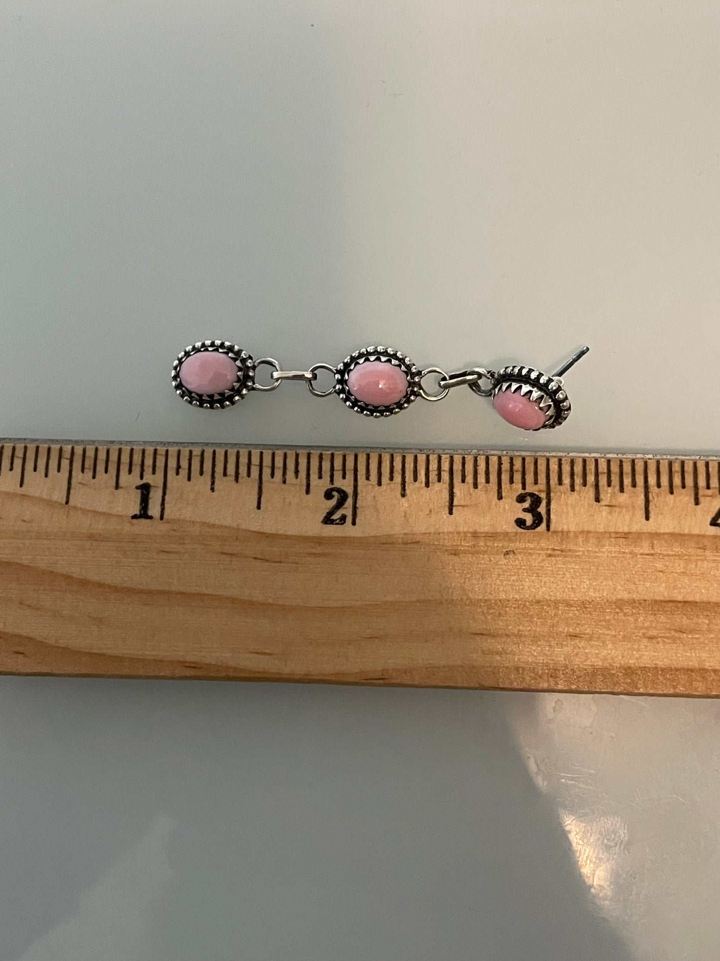 Pink Conch Drop Stud Earrings | 925 Sterling Silver C834