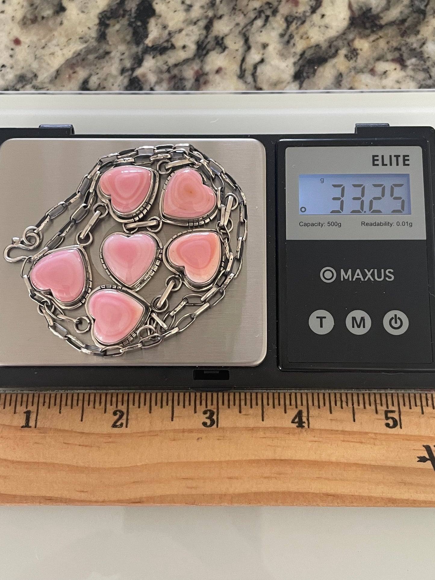 Pink Conch Heart Necklace | Sterling Silver G456