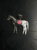 Pink Conch Horse Pendant | 925 Sterling Silver E249