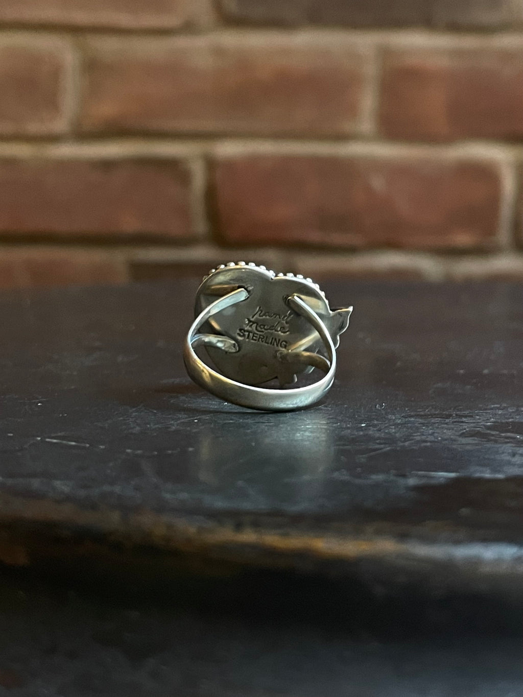 Turquoise Heart Butterfly Ring Size 9 | Sterling Silver E854