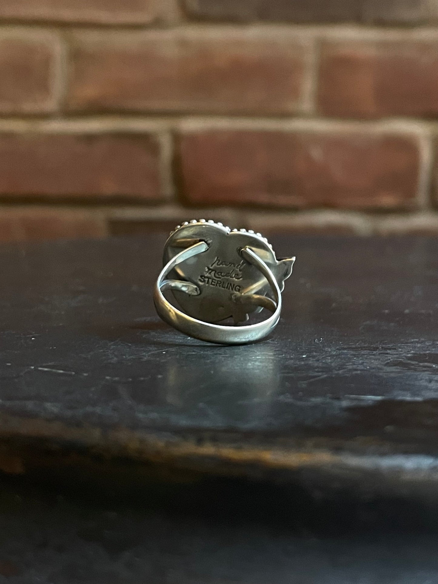 Turquoise Heart Butterfly Ring Size 9 | Sterling Silver E854