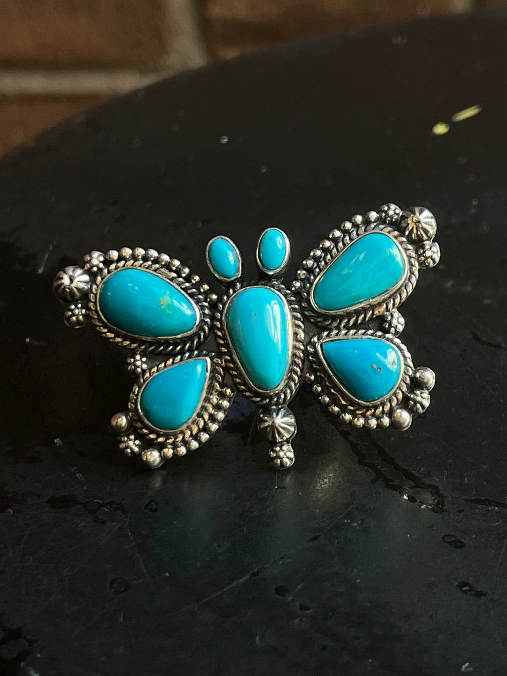 Kingman Turquoise Butterfly Ring Size 6 | 925 Sterling Silver G576