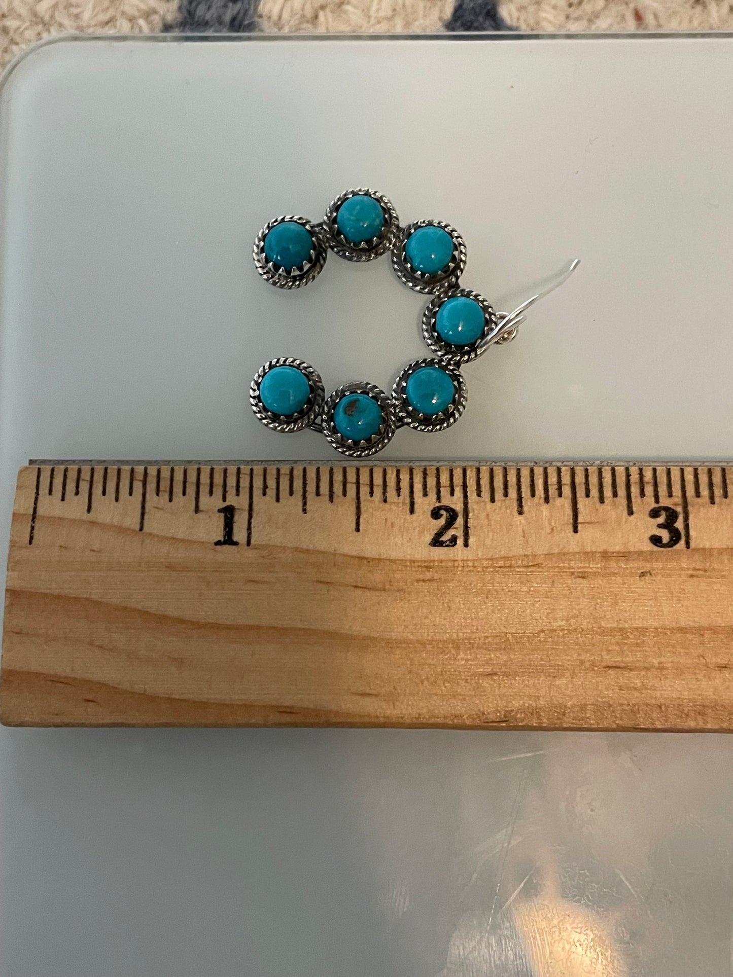 Kingman Turquoise Naja Dangle Earrings | 925 Sterling Silver C832