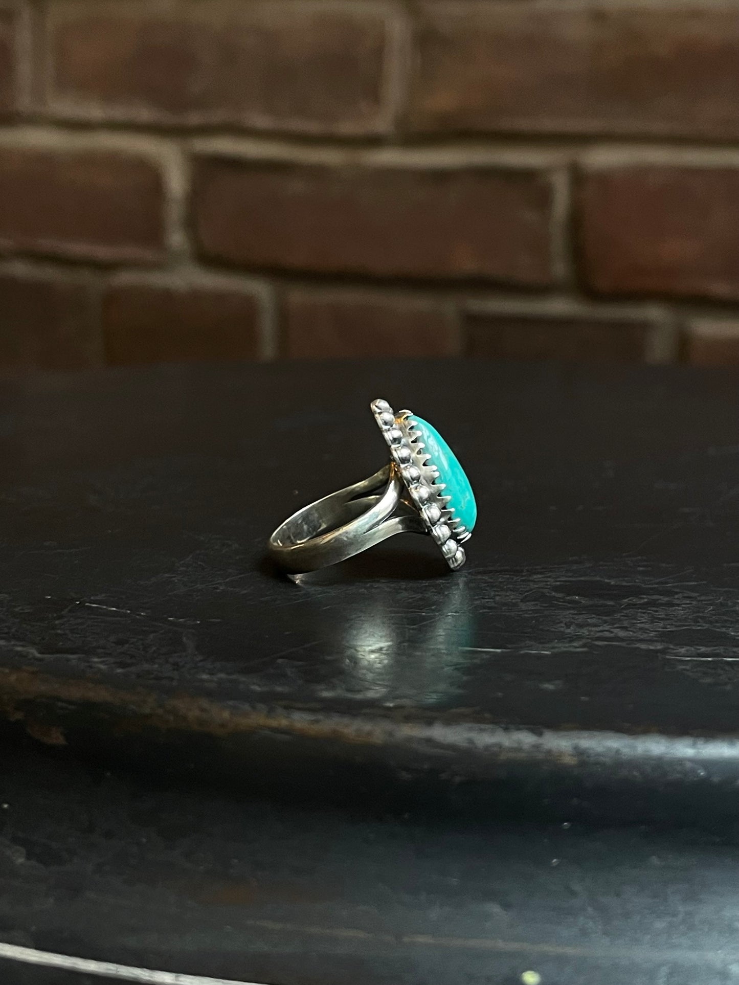 Turquoise Tear Drop Ring | 925 Sterling Silver Size 7 E460