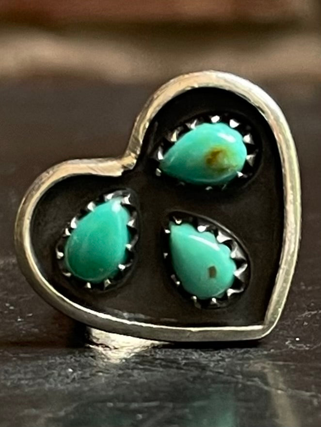 Turquoise Heart Ring Size 6.75 | 925 Sterling Silver G293