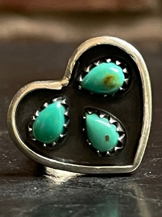 Turquoise Heart Ring Size 6.75 | 925 Sterling Silver G293