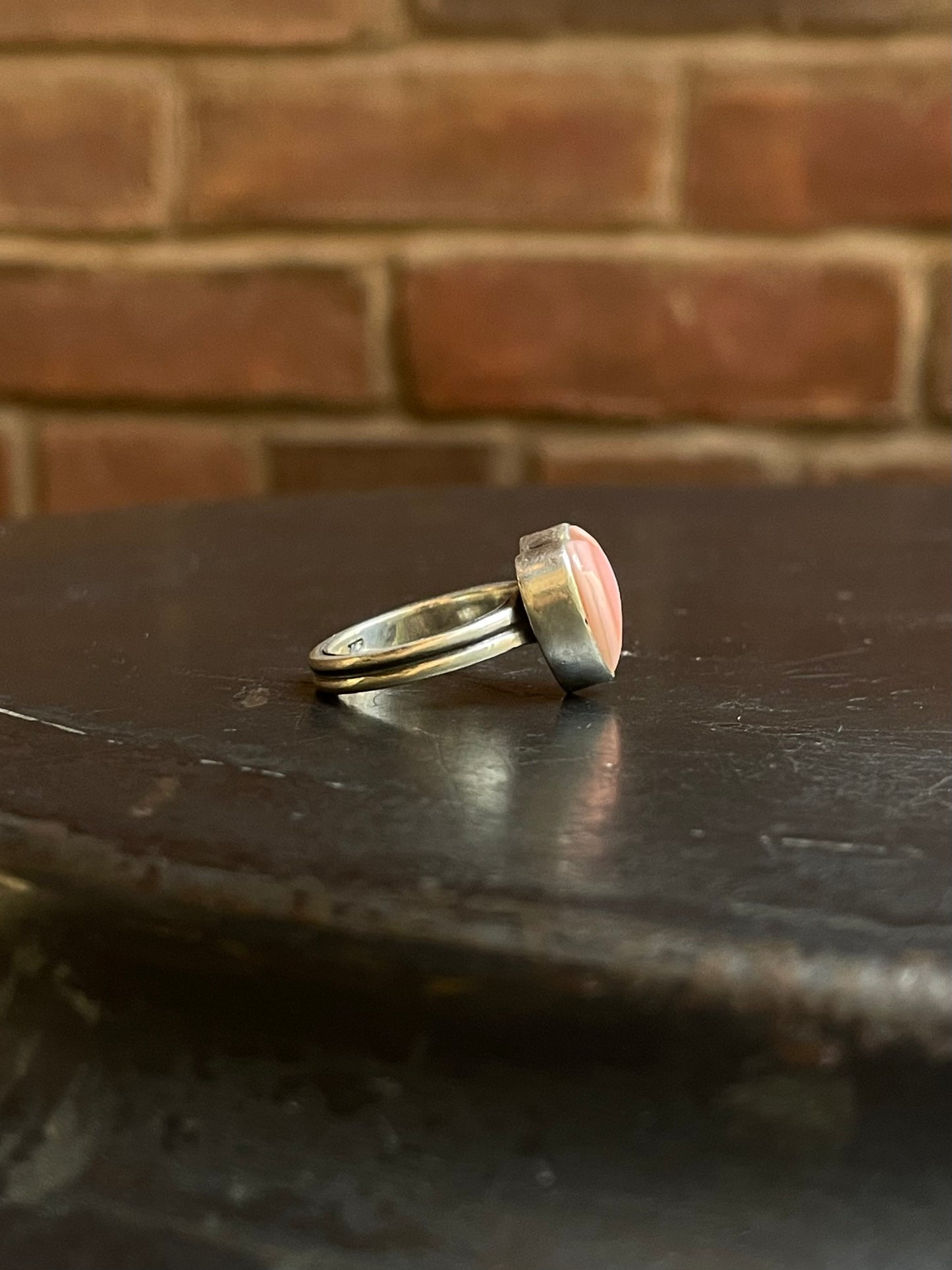 Pink Conch Heart Ring Size 6 | Sterling Silver E920