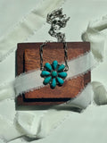 Kingman Turquoise Flower Necklace | 925 Sterling Silver G594