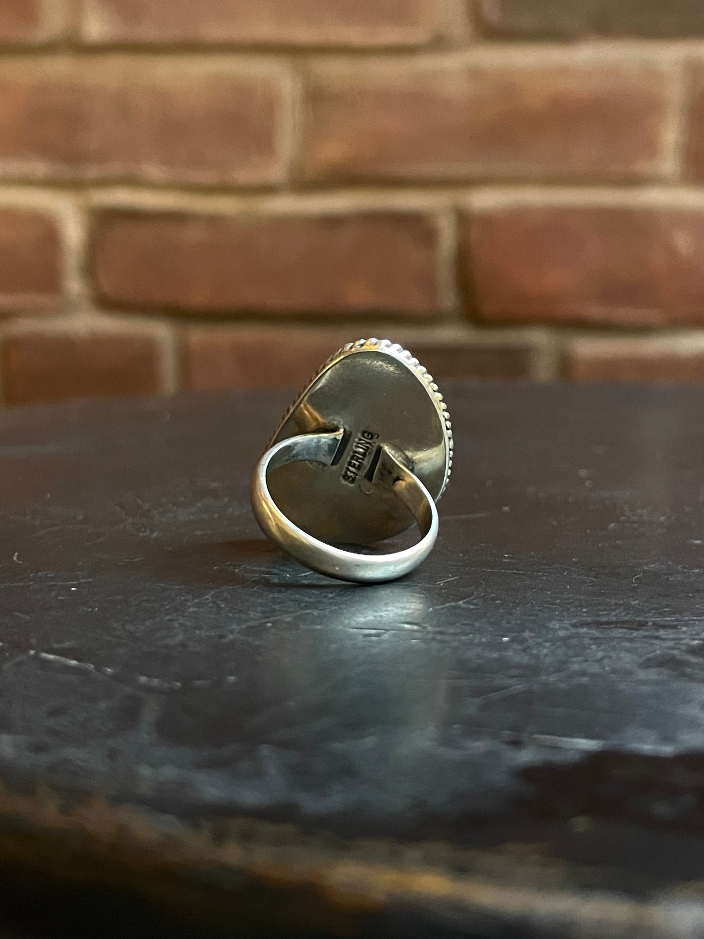 Turquoise Rope Ring Size 7 | Sterling Silver E875