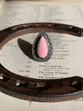 Pink Conch Teardrop Ring Size 7 | 925 Sterling Silver G760